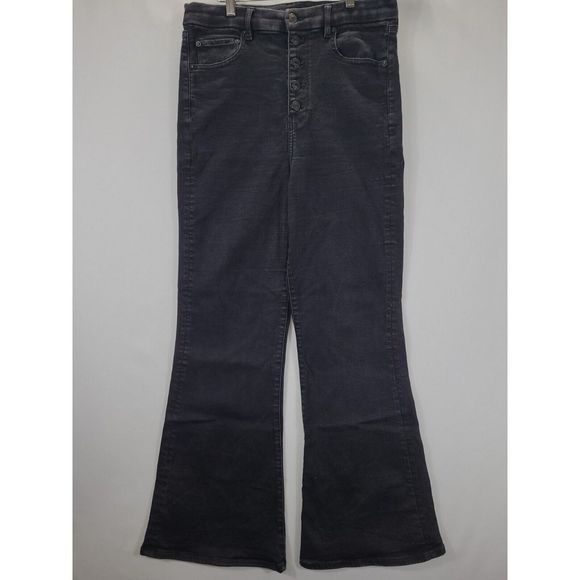 American Eagle Next Level Super Stretch High-Waisted Flare Button Fly Jean Sz 12 - Picture 1 of 13